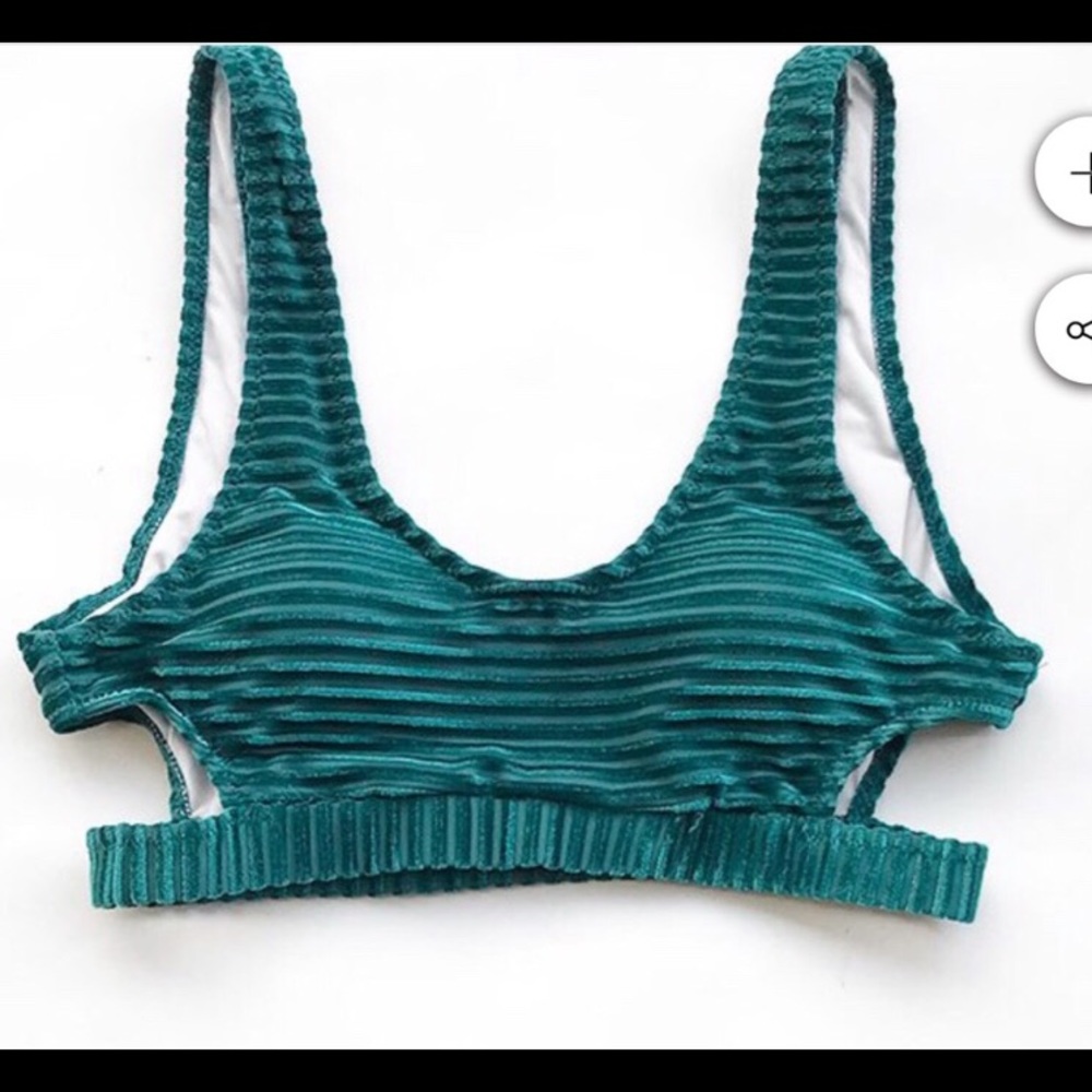 Cupshe Green Velvet Bikini TOP ONLY